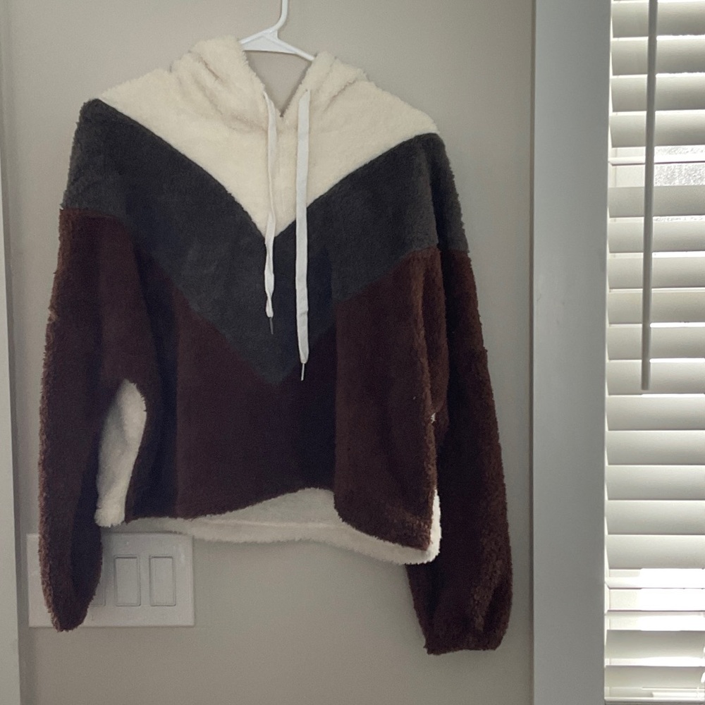 Cozy Tri-Color Chevron Hoodie